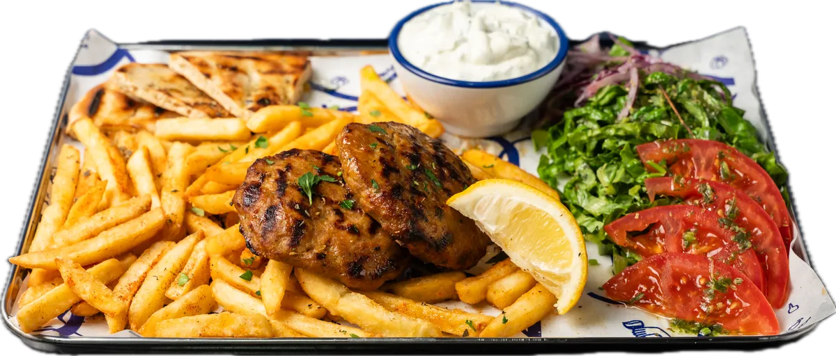 Bifteki Teller, Geflügel-Hacksteak